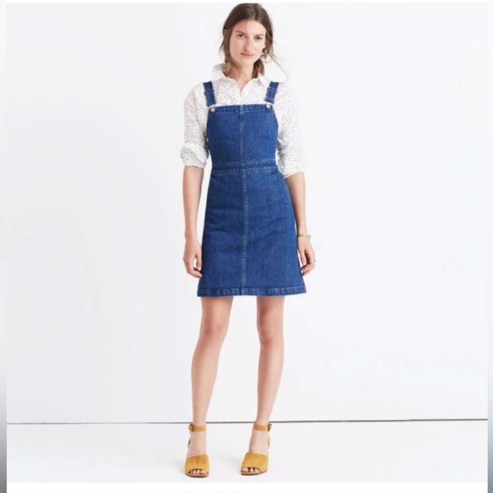 Madewell • Blue Denim Hillview Overall Dress EUC size 0